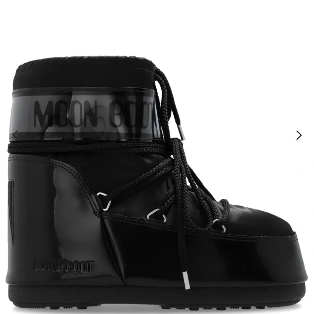 Moon Boot ICON LOW GLANCE BLACK SATIN BOOTS - Picture 2 of 13